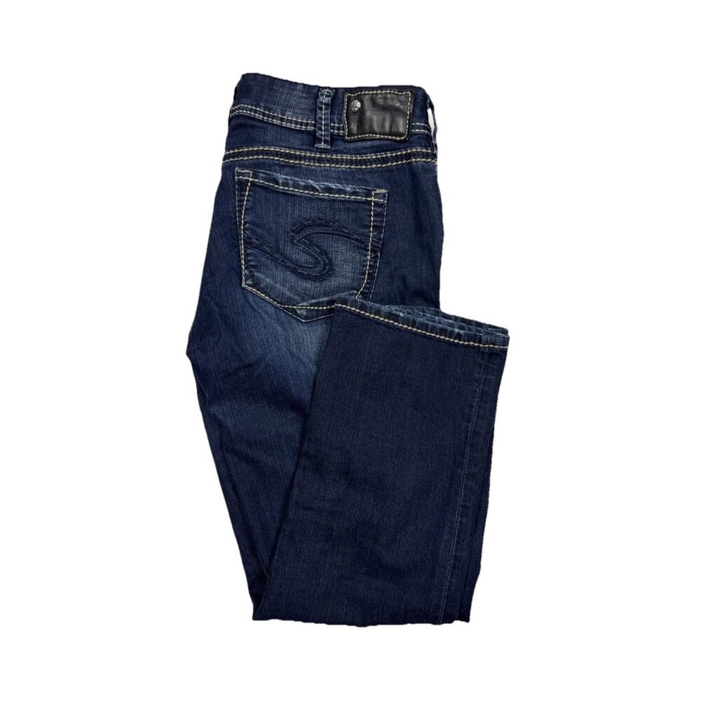 Silver Jeans Suki Capri Women’s W31 Blue Stretch Denim Thick Stitch